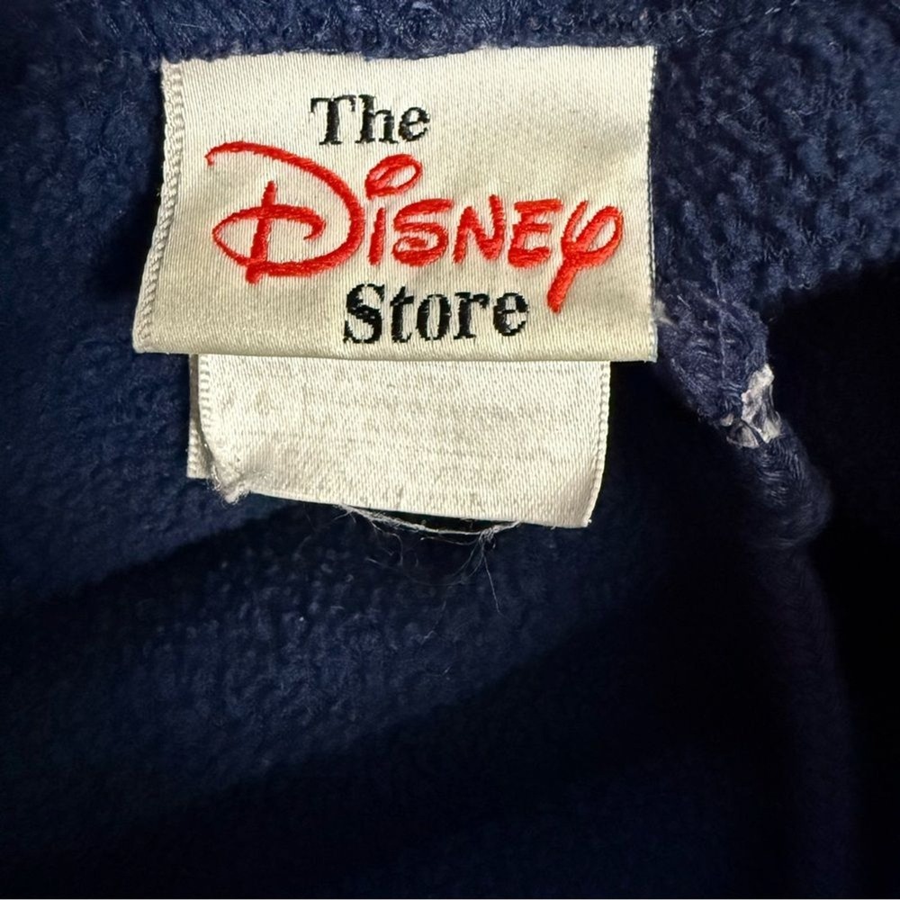 Vintage Disney Store Navy Fleece Hoodie Sweatshirt Winnie Pooh Characters Size L - Picture 6 of 7